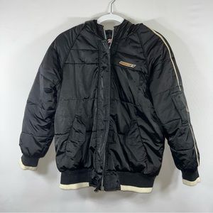 Kids Down Black Weatherproof Winter Puffer Coat size (16)